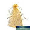 Presentförpackning 100st 9 * 12cm Smycken påsar Partihandel Drawstring Organza Väskor Guld Färg Förpackning Bröllop Gift1 Fabrikspris Expert Design Kvalitet Senaste Style