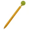 Colorido Mármore Vidro Resina Esfera Esfera Caneta Ballpen Moda Menina Big Pearls Ballpoint Canetas para Papelaria Escolar Material de Escritório