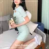 Sexy Mini Bodycon Kleid Frauen Casual Kurzarm Elegante Dünne Party Kleid Büro Dame Kleid Koreanische Sommer Chic 210521