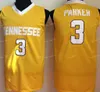 NCAA Tennessee Volunteers # 3 Candace Parker College Basketball Jersey Jaune Cousu Candace Parker Maillots S-XXL