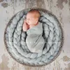 Handmade Twist Nouveau-né Photographie Props Tapis Bébé Fille Recevant Des Couvertures Garçon Tapis De Couchage Mignon Plait Swaddling Serviette Crawl 210413