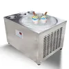 Bezpłatna dostawa do drzwi 18 cali stołowa jednokrągła miska lodowa z 3 zbiornikami smażone lody z lodami z czynnikiem chłodniczym, automatycznym odszukiwaniem i płytką drukowaną inteligentnej temperatury AI. kontroler