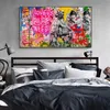 Banksy Art Love is alles wat we nodig hebben olieverfschilderijen op canvas graffiti wall street kunst posters en prints decoratief foto home decor3905219