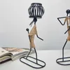 Romantic Candle Holders Home Decoration Abstract Character Sculpture Candlestick Miniature Figurines Handmade Art Gifts 210722