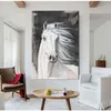 Arte de parede moderna pintura vintage cavalo dourado arquitetura branco cópia sobre lona para sala de estar casa decoração sem moldura