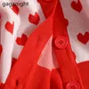 Gaganight Women O-Neck Knitted Sweaters Puff Short Sleeve Summer Thin Cardigans Sweet Ladies Button Up Heart Printed Crop Tops 210519