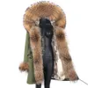 Real Fur Coat Women 7xl Long Parka Natural Real Fox Päls krage Big pälsen Löstaglig kvinnlig modevinterjacka