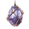 Healing knitting woven Oval Stone Pendant Blue White amethyst Crystal Quartz Necklace Rope Chains For Men Women Fashion Jewelry