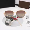 2021 Mode-Sonnenbrille mit goldenem Metallrahmen für Damen und Herren, ovale polarisierte Gläser, Designer-Sonnenbrille für den Sommer
