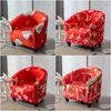 Chair Covers Christmas Club Armchair Slipcover Stretch Tub Cover Small Single Sofa Spandex Bar Counter Couch317D