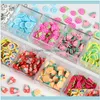 Nail Salon Health Beautynail Art Decorations 2 PCS Tiny Cute Fruit Polymer Clay Slices Manicure Aessory Mixed Stberry Watermelon för DES