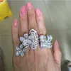 Choucong 8 stilar Uttalande Luxury Promise Ring 5a Zircon 925 Sterling Silver Unika Bröllop Band Ringar För Kvinnor Party Smycken