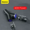 Baseus 40W Universal Mobile Dual USB Zigarettenanzünder-Steckplatz für Tablet GPS 3 Geräte Autotelefon-Ladegerät