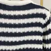 Wysokiej jakości wiosna dzianinowy sweter Sweter Cardigan Kobiety Ubrania Paski Casual Single Breasted Długi Rękaw Elegancki Crop Top 210514