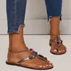 High quality Gladiator Rhinestone Flats Women Sandals Shoes Bohemia Crystal Beach Shoes Rubber sole Fow Summer Women 210427