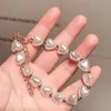 Beaded Strands Elegant Heart Pearl Bracelet For Women Transparent Acrylic Handmade Creative Beads Fation Jewerly Fawn22