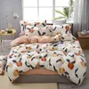 Bonito Pêssego Pêssego Impresso Menino Menino Cama Cama Set Duvet Adulto Folhas Criança Frutas Comforter Ding 61066 210615