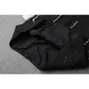 ショートビーズのツイードドレス女性包装ランタンスリーブWaveselvedgeスタンドカラースリムブラックホワイトレディースパーティー210520