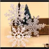 Décorations 1 paquet bricolage plastique blanc faux flocons de neige pour la maison fête de Noël année pendentifs d'arbre de Noël ornements décoration de fenêtre1 C4I Z3Yfo