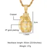 HIP Hop Iced Out Bling Cubic Zircon CZ Grenades Bombs Necklace & Pendant for Women Men Jewelry Wholesale X0509