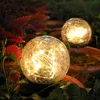 Lampes solaires LED en forme de boule craquelée, lumière de pelouse, lampe de sol extérieure de noël, décorations de jardin - S