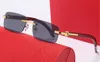 Uomini occhiali da sole in legno senza piede in legno Brano di bufalo Fashion France Mens Ottici occhiali da donna Gold Wood Eyewear telai con case346e
