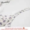 YITIMUCENG Çiçek Baskı Elbiseler Kadın Yaz Seksi Dantel Spagetti Kayışı Yüksek Bel V ​​Yaka Moda Tatlı Kaşkorse Elbise 210601
