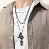 Hip Hop Punk Street Dance Collier Rétro Robot Alien Pendentif Chandail Chaîne Cool Jumping Di Hommes et Femmes Accessoires