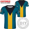 Homens camisetas Bahamas Camiseta Custom Made Nome Número Imprimir Po College Preto Branco Vermelho BHS DIY País T-shirt Bs Bandeira 337L