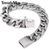Men's Curb Link Chain Wristband 316L Stainless Steel Bracelet For Male Jewelry Drop Whole 13mm KHB83