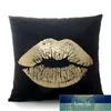 Housse de coussin originale en or bronzant pour la maison, motif de lettre d'amour, Style Rock Punk néoclassique, housse de coussin noire, prix d'usine, conception experte, qualité dernière