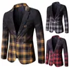 Men's Jackets 2021 Mens Suit Jacket Slim Fit Blazer Autumn Winter Warm Prints Formal Blouse Long Sleeve Male Top Coat Fashion #40