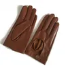 Half Palm Glove Rivet Pins Street Fashion Driving Gloves Genuine Real Goat Leather Women Short Mittens G599 220113