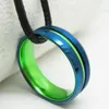 Anéis de casamento Banda masculina aniversário clássico anel de noivado anel azul tungstênio chanfrado com alumínio verde-anodizado