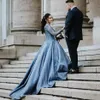 Пользовательские цветные винтажные свадебные платья 2021 свадебные платья с длинным рукавом аппликации бусины Scoop шеи весеннее осеннее платье невесты
