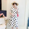 Moederschap jurken 2021 zomer rits verpleegkleding met sjerpen korte mouw O-hals postpartum vrouwen borstvoeding polka dot