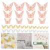 Wall Stickers #6 Wedding Decorations 12pcs Gold silver 3d Simulation Butterfly Bridal Shower Birthday Party Home Diy266B