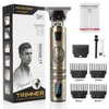 T9 Pantalla LCD Men039s Cortadora de cabello Cortadora de barba Máquina para cortar cabello recargable Afeitadora de barbero Cortadora de afeitar eléctrica tendeus6391866