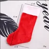 Red Christmas Stockings Xmas Tree Pendant Hanging Decoration Socks Candy Gift Bag Short Velvet Santa Classic Felt Stocking LLA8654