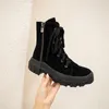 Meotina Kid Suede Platforma Płaskie Krótkie Buty Kobiety Buty Prawdziwe Skórzane Mieszkania Zip Lace Up Ciepła Lady Botki Kostki Zima Czarny 40 210520