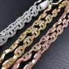 Cubaanse link ketting iced out bling zware baguette cz steen koffiebonen armband ketting hiphop sieraden voor mannen vrouwen