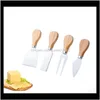 4pcssets السكاكين مجموعة من خشب البلوط مقبض جبن مجموعة أدوات طبخ المطبخ إكسسوارات مفيدة wen5055 axcfn 60i9o