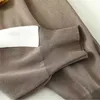 Moda tracksuit de malha Mulheres Zipper Splice Cardigan Cardigan e Side Stripe Calças Abaixadas Estilo Coreano Estilo Two-Peça Terno Y0625