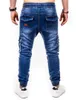 Blue Vintage Man Jeans Business Casual Classic Style Denim Male Cargo Pants More Pockets Frenum Ankle Banded Casual Pants S-3XL 211009