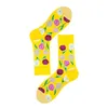 Rolig söt tecknad frukt sockhappy färgglada män skateboard strumpor 210720