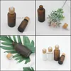 Şişe Paketleme Buzlu Amber Beyaz Cam Damla Şişe 15ml 30ml 50ml Bambu Kapak 1oz Ahşap Esansiyel Yağ