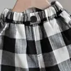 Boys Summer Shorts Loose Plaid Pants Thin Section Cropped Casual P4310 210622