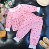 Kids Girls Pajamas Spring Autumn Children Sleepwear Baby Pajamas Sets Girls Flower Lace Cotton Nightwear Clothes Kids Clothing X0902