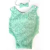 10pcs Newborn baby lace hollow romper with bow headband infant kids po props clothes pography onesies onepiece rompers jump6273613