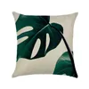 Fashion linen Polyester Cushion Decorative Pillow Case Tropical Green Leaves Printing Throw Sofa Car Cushion Casual Home Decor 45*45cm